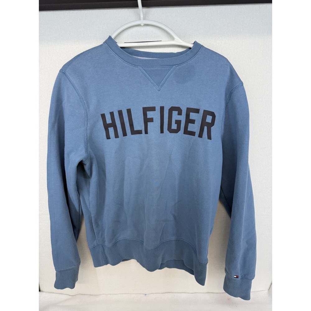 Tommy Hilfiger Men's Blue Spell Out Crewneck Sweatshirt Size Medium